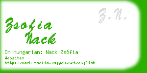 zsofia nack business card